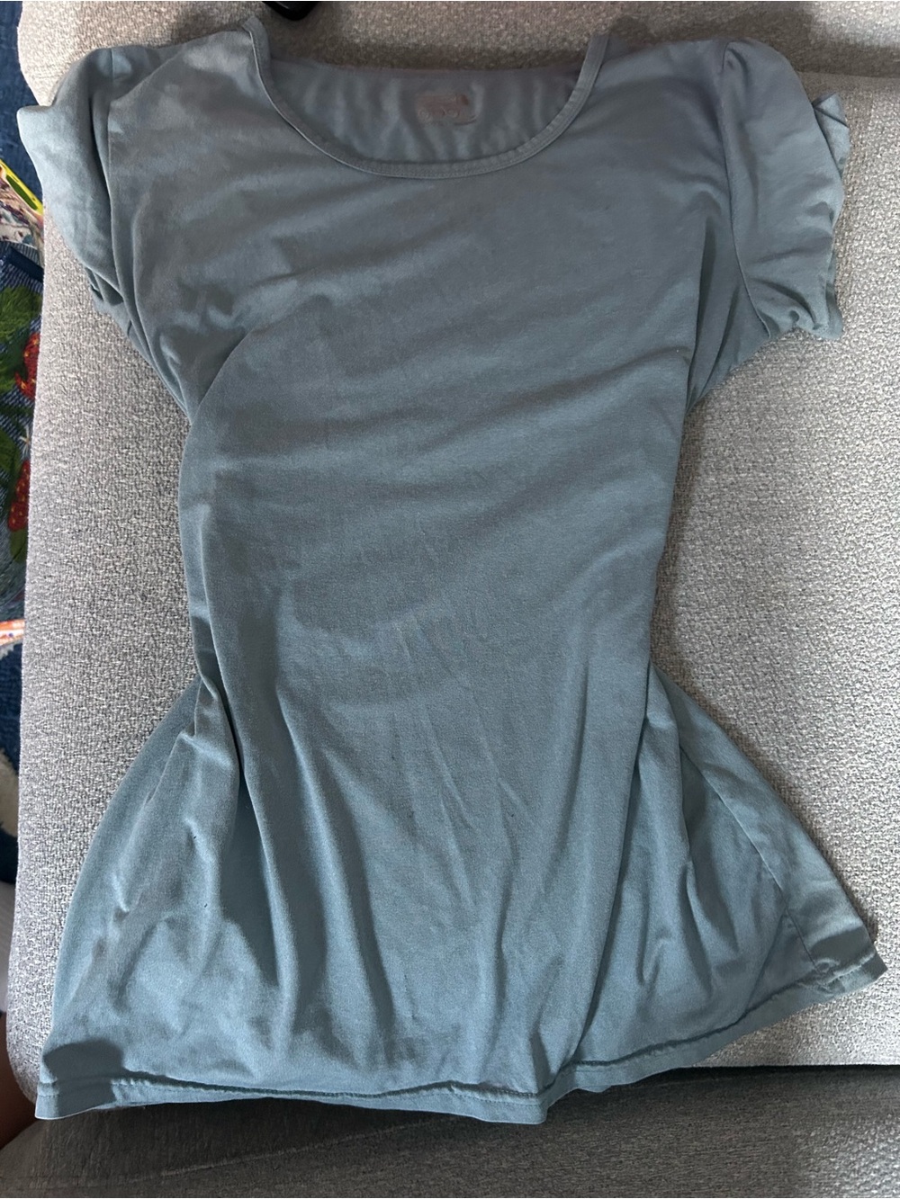 Women's Scoop Neck Tee in Dusty Blue